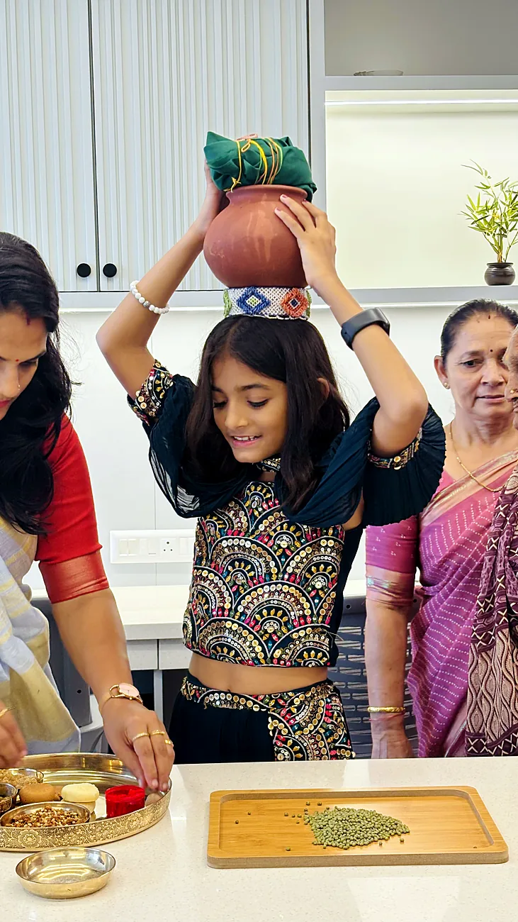 A family festival moment at home