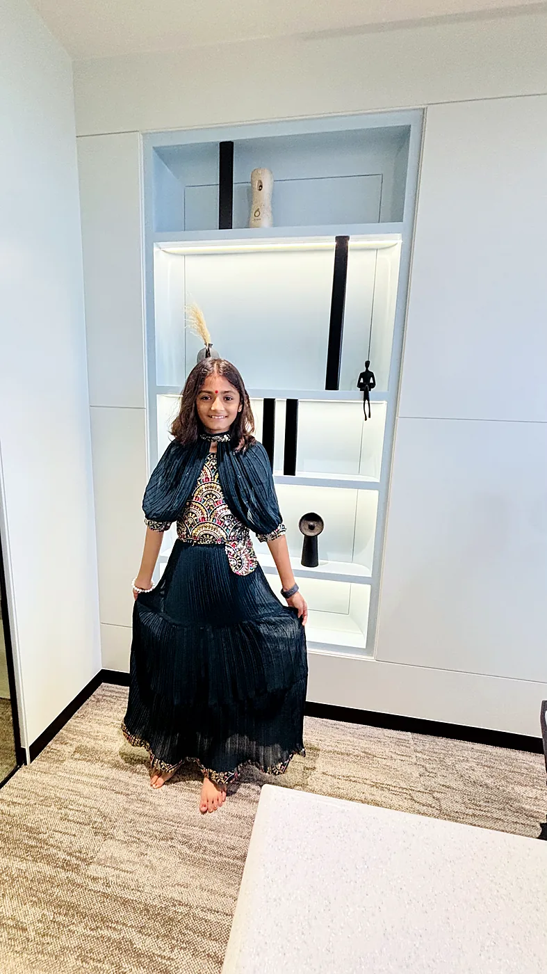 Nishtha in a stage costume
